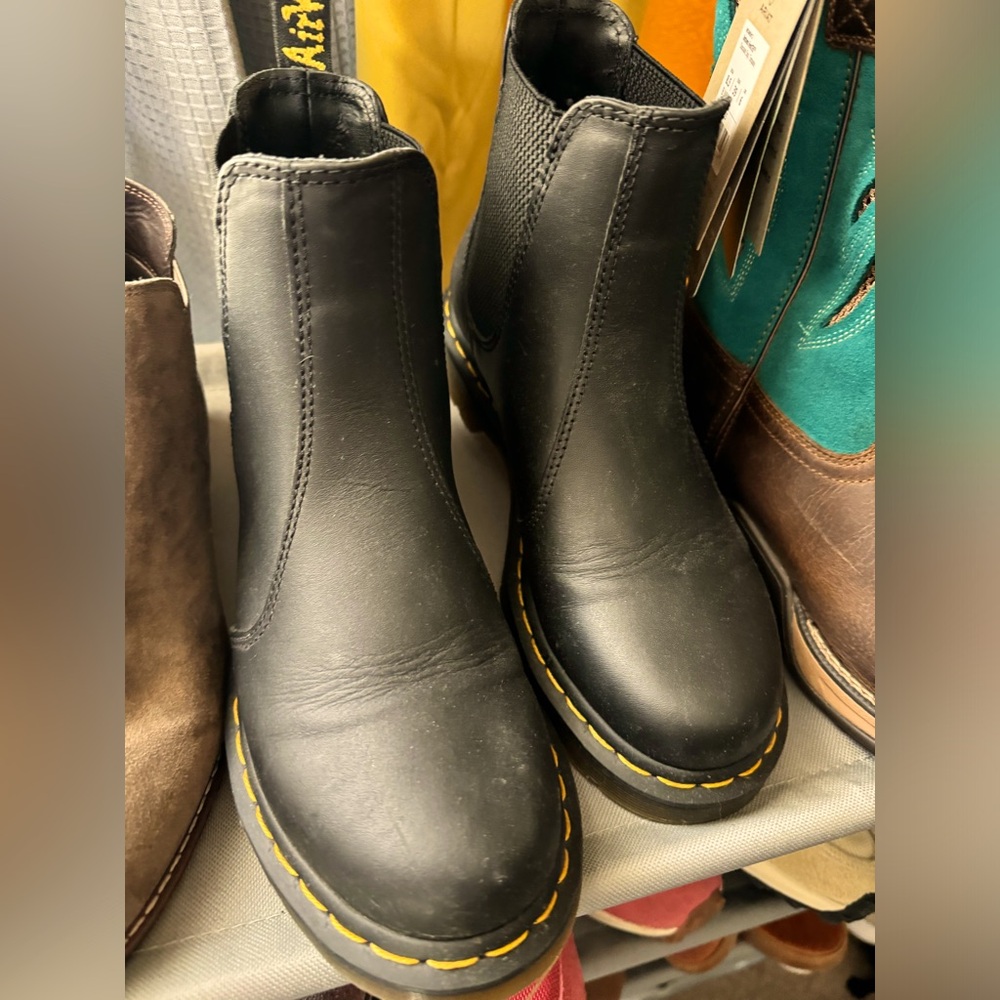 Doc Marten’s Chelsea Boots. Black in color. Size 8.5 Women’s. Great condition.